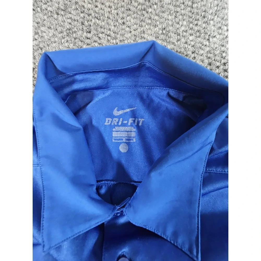 Florida Gators Polo Shirt Men's L Nike Blue Dri-Fit‎ Swoosh Logo Golf Read